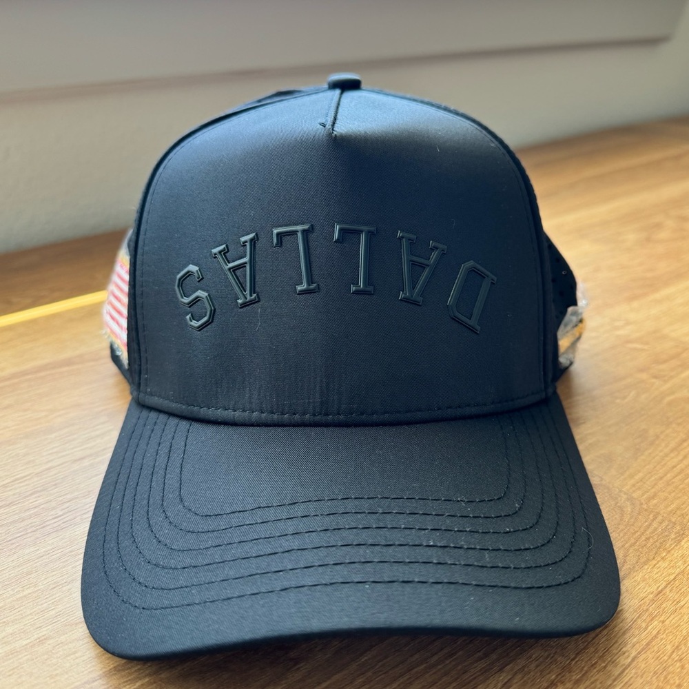 SOLD - True Brvnd - UPSIDE DOWN DALLAS HAT INVERTED USD-SNAP LT 2.0 - BLACK